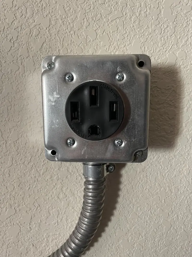 NEMA 14-50 outlet installed for Smart Home Electrical in Parlier
